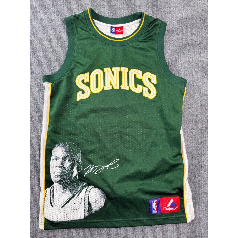 Vintage Majestic Kevin Durant Seattle SuperSonics Jersey NBA Green Size 14/16